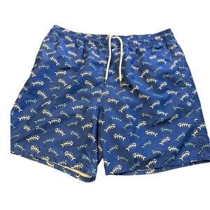 Men Sero Bonefish Lined Swim Trunks Size Large Blue